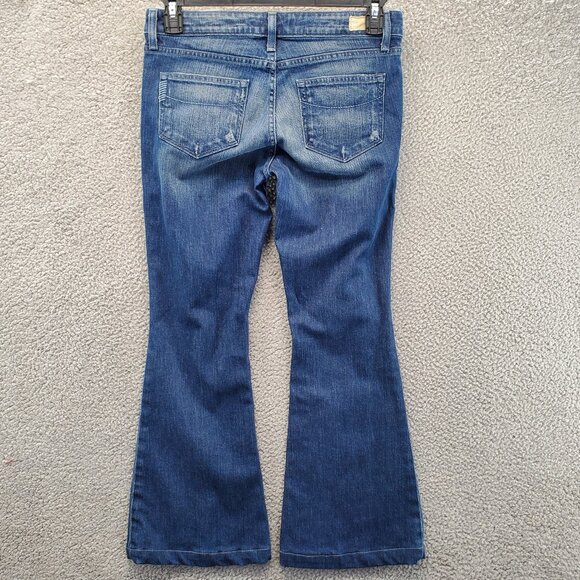 Paige Jeans Womens 28 (32x28) Blue Jean Premium Denim Manning Low Rise Flare - Picture 8 of 11